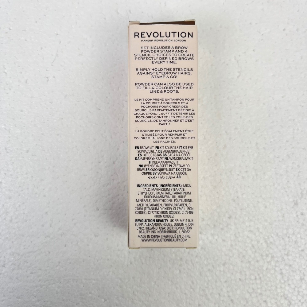 Makeup Revolution London Brow Powder Stamp & Stencil Kit Medium Brown New In Box - Picture 3 of 6
